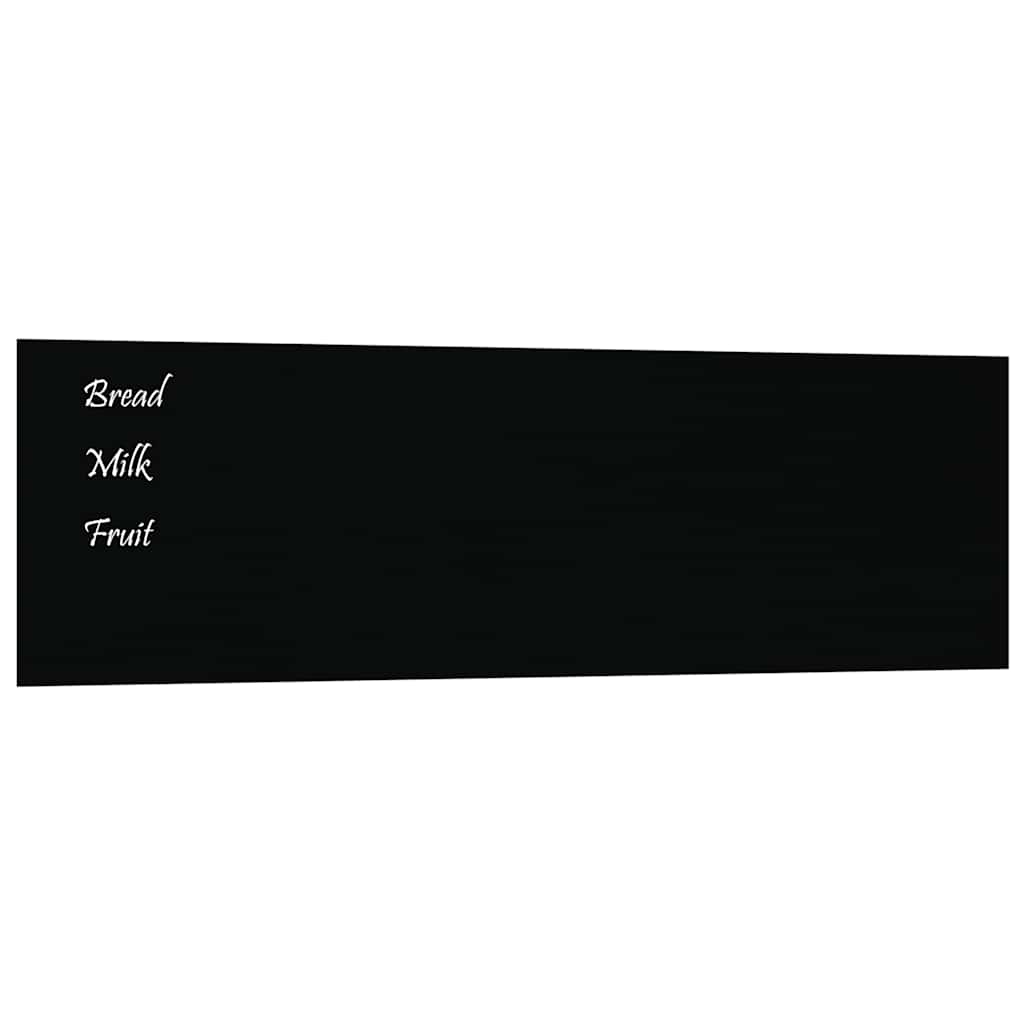 Carte magnétique vidaxl pour le mur 100x30 cm en verre durci noir