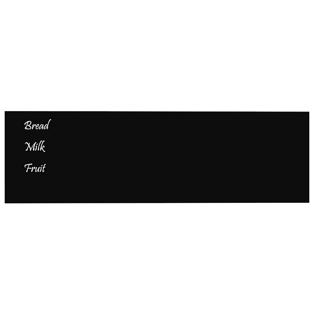 Carte magnétique vidaxl pour le mur 100x30 cm en verre durci noir