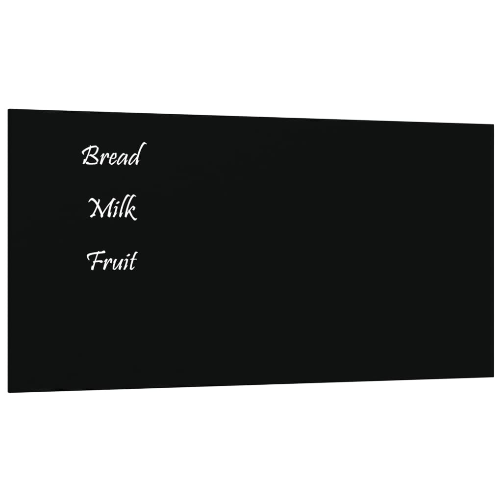 Carte magnétique vidaxl pour le mur 40x20 cm en verre durci noir