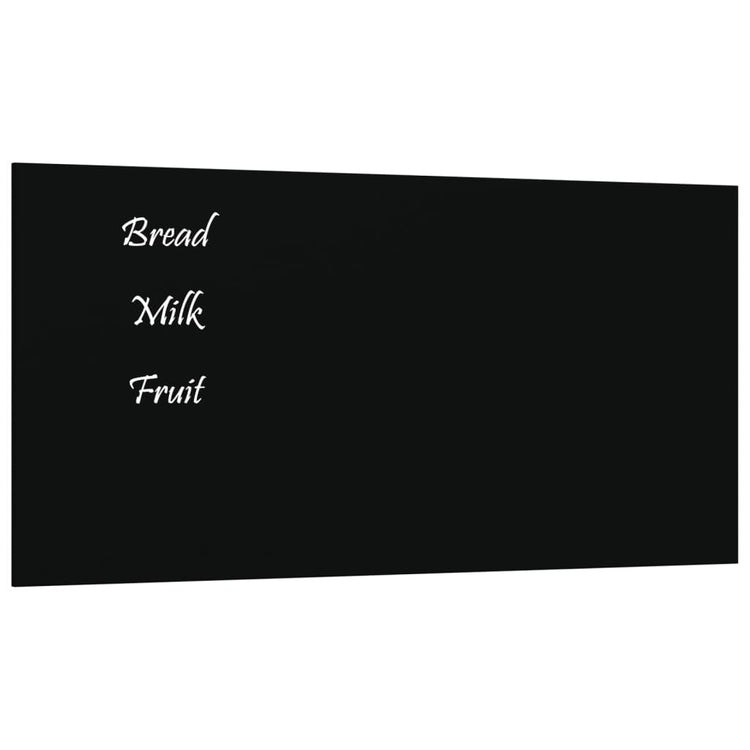 Carte magnétique vidaxl pour le mur 40x20 cm en verre durci noir