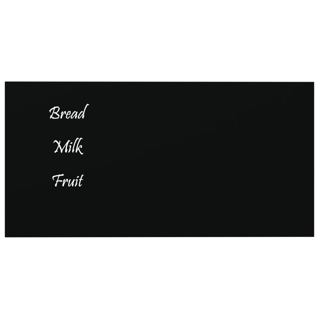 Carte magnétique vidaxl pour le mur 40x20 cm en verre durci noir