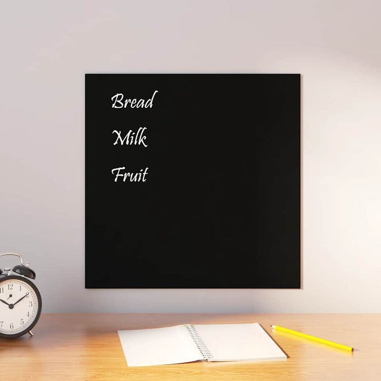 Mur de planche magnétique Vidaxl - Verre trempé de 40x40 cm noir