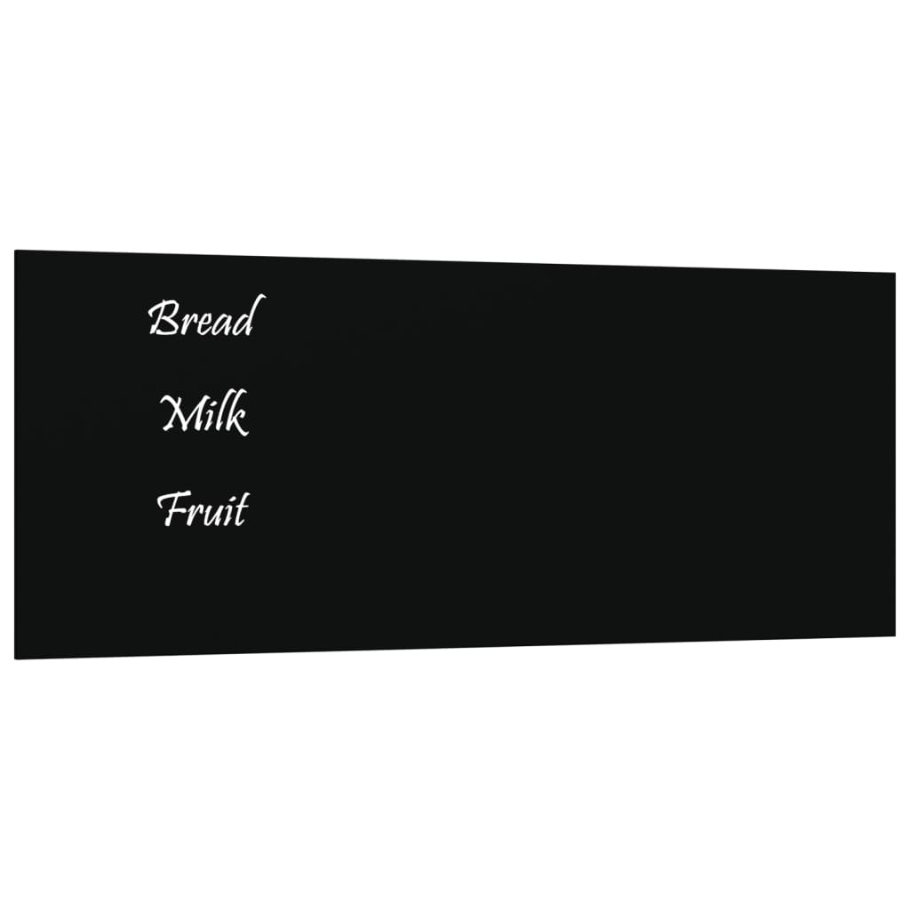 Carte magnétique vidaxl pour le mur 50x20 cm en verre durci noir