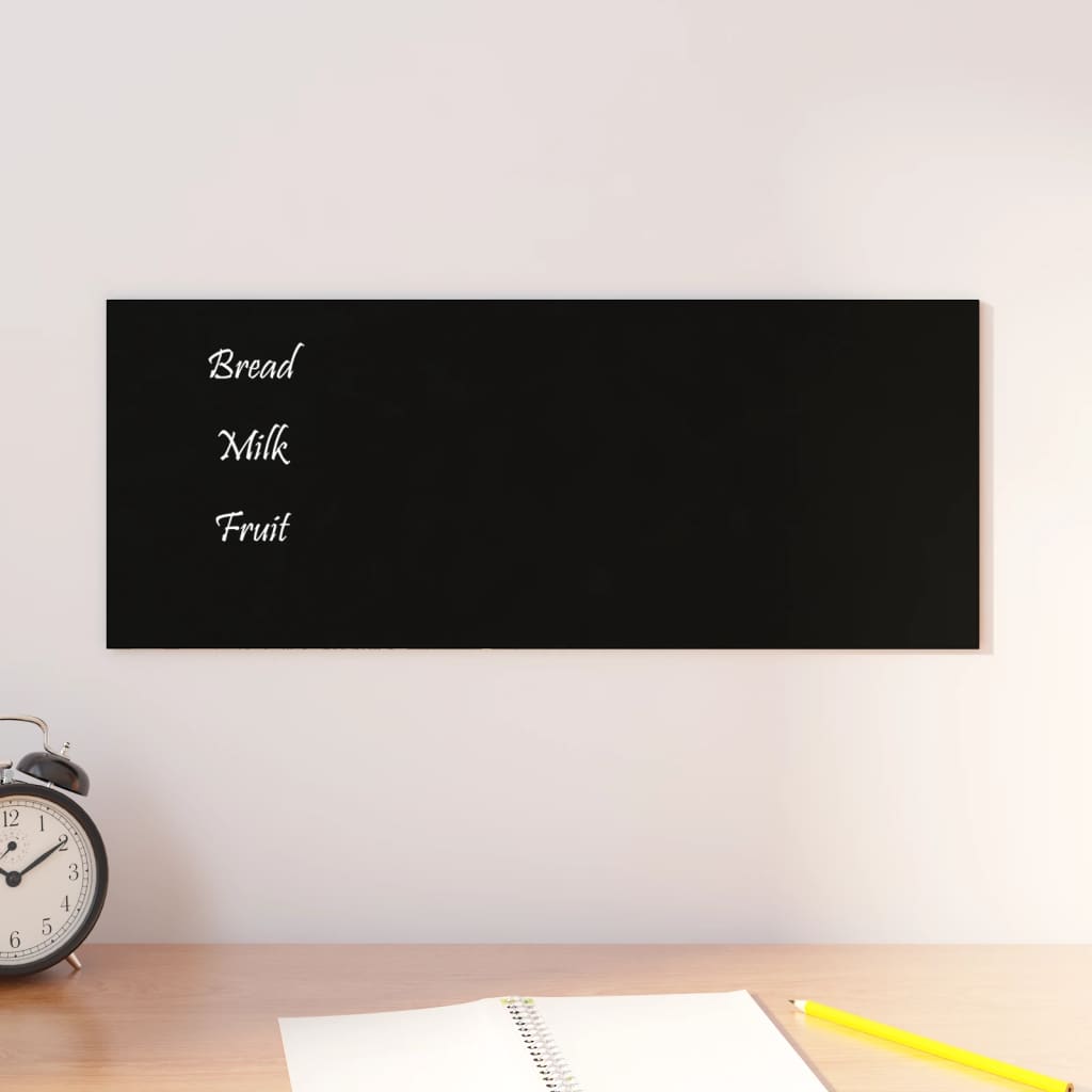 Carte magnétique vidaxl pour le mur 50x20 cm en verre durci noir