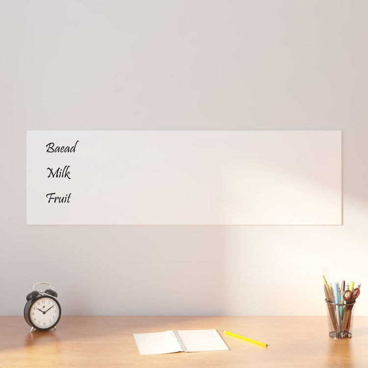 Carte magnétique vidaxl pour le mur 100x30 cm en verre trempé blanc