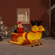 Vidaxl Christmas Decoration Santa Claus and Reindeer gonflable a mené 130 cm