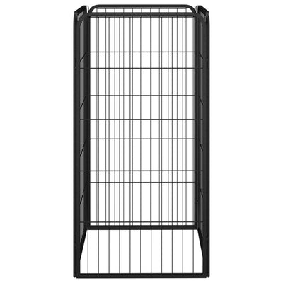 Vidaxl Dog Kennel 4 panneaux 50 x 100 cm en poudre et en acier noir