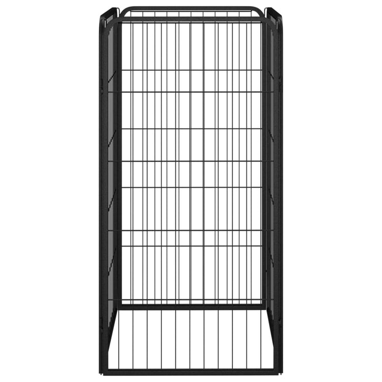 Vidaxl Dog Kennel 4 panneaux 50 x 100 cm en poudre et en acier noir
