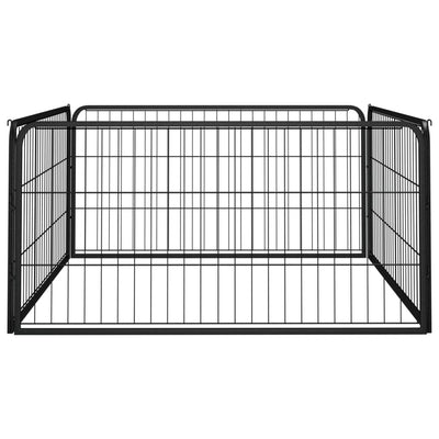 Vidaxl Dog Kennel 4 panneaux 100x50 cm en poudre - en acier noir
