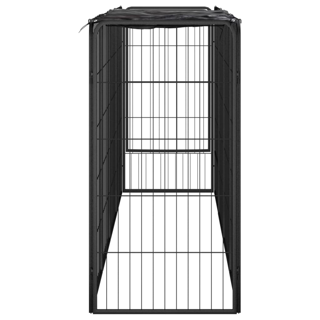 Vidaxl Dog Kennel 10 panneaux 50 x 100 cm en poudre et en acier noir