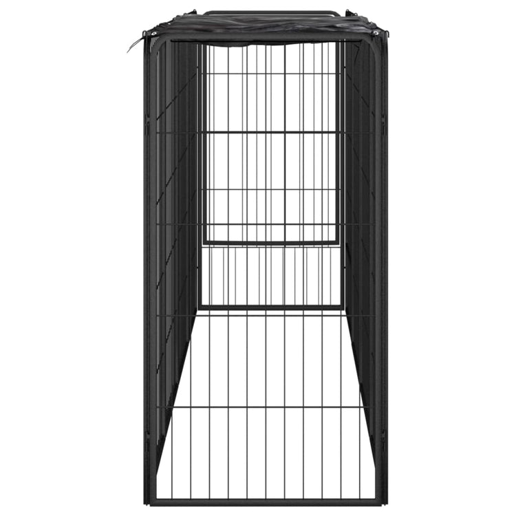 Vidaxl Dog Kennel 10 panneaux 50 x 100 cm en poudre et en acier noir