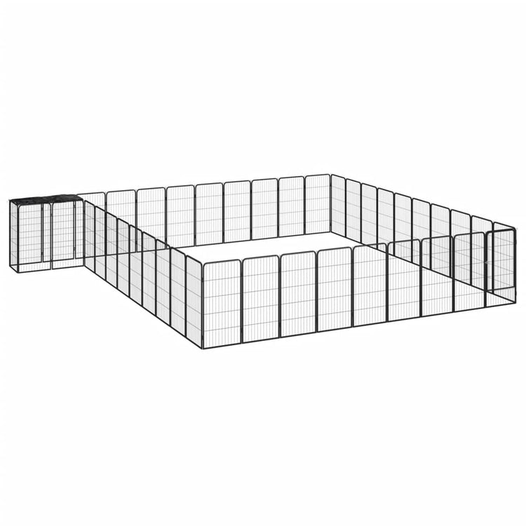 Vidaxl Dog Kennel 42 Panneaux 50x100 cm en poudre en acier noir