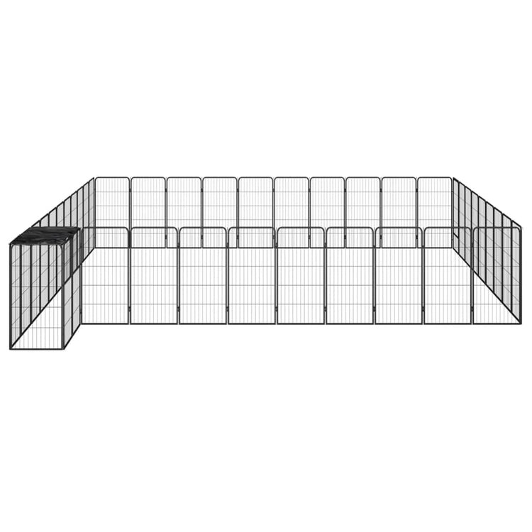 Vidaxl Dog Kennel 42 Panneaux 50x100 cm en poudre en acier noir