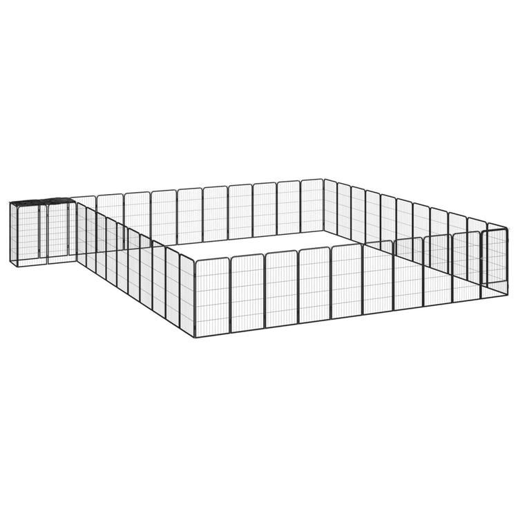 Vidaxl Dog Kennel 46 panneaux 50x100 cm en poudre en acier noir