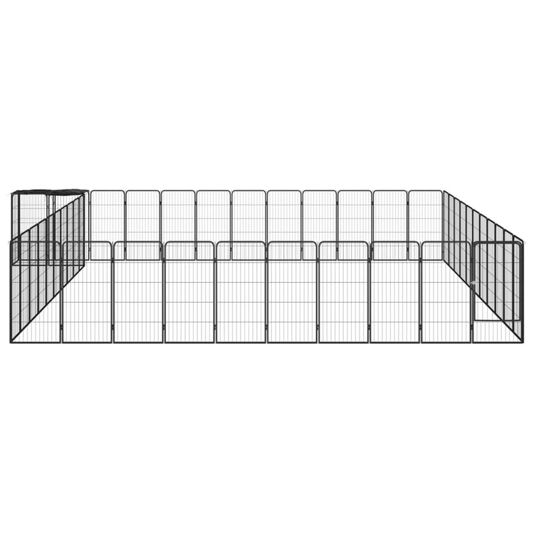 Vidaxl Dog Kennel 46 panneaux 50x100 cm en poudre en acier noir