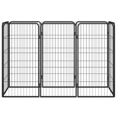 Vidaxl Dog Kennel 8 panneaux 50x100 cm en poudre - acier en acier noir