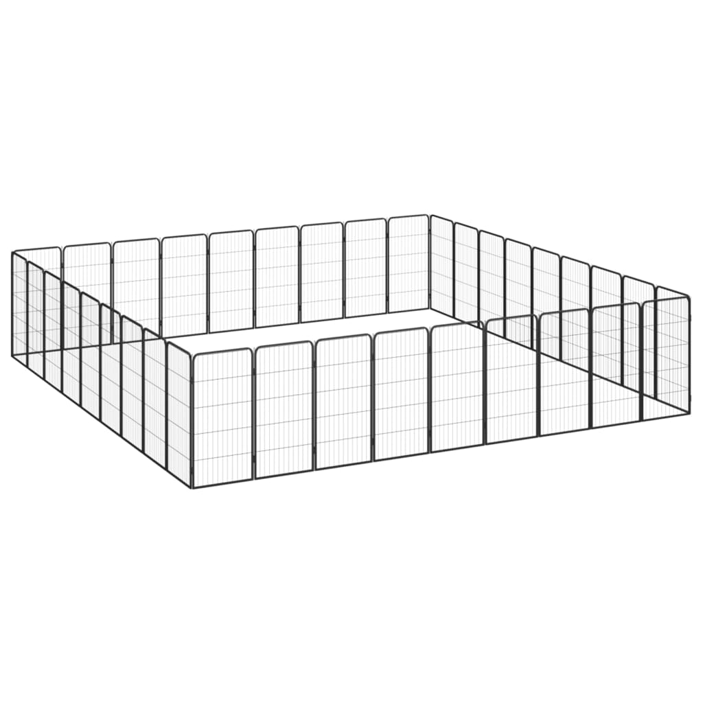 Vidaxl Dog Kennel 36 panneaux 50 x 100 cm en poudre et en acier noir