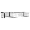 Vidaxl Dog Kennel 8 panneaux 100x50 cm en poudre - en acier noir