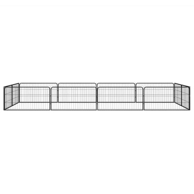 Vidaxl Dog Kennel 12 panneaux 100x50 cm en poudre - en acier noir