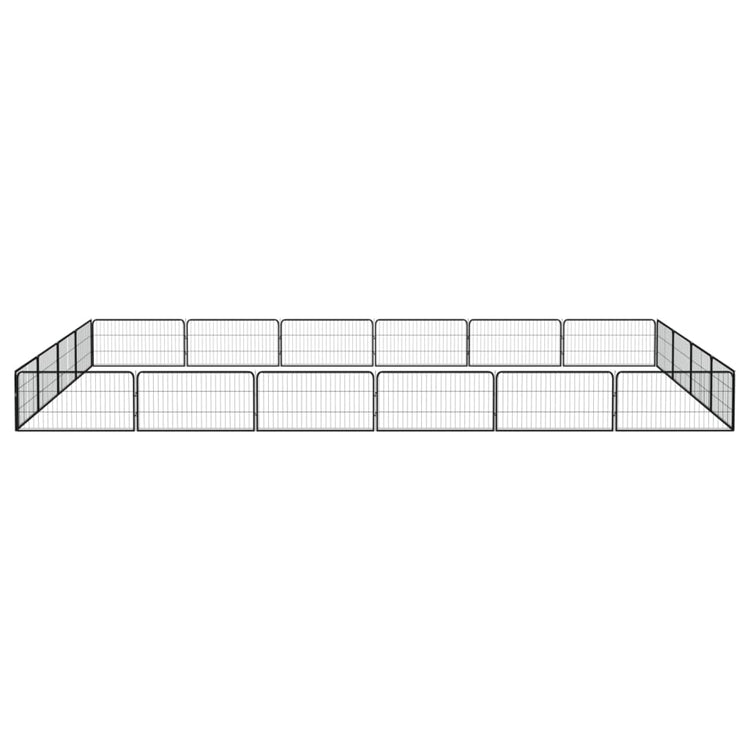 Vidaxl Dog Kennel 20 panneaux 100x50 cm en poudre - en acier noir