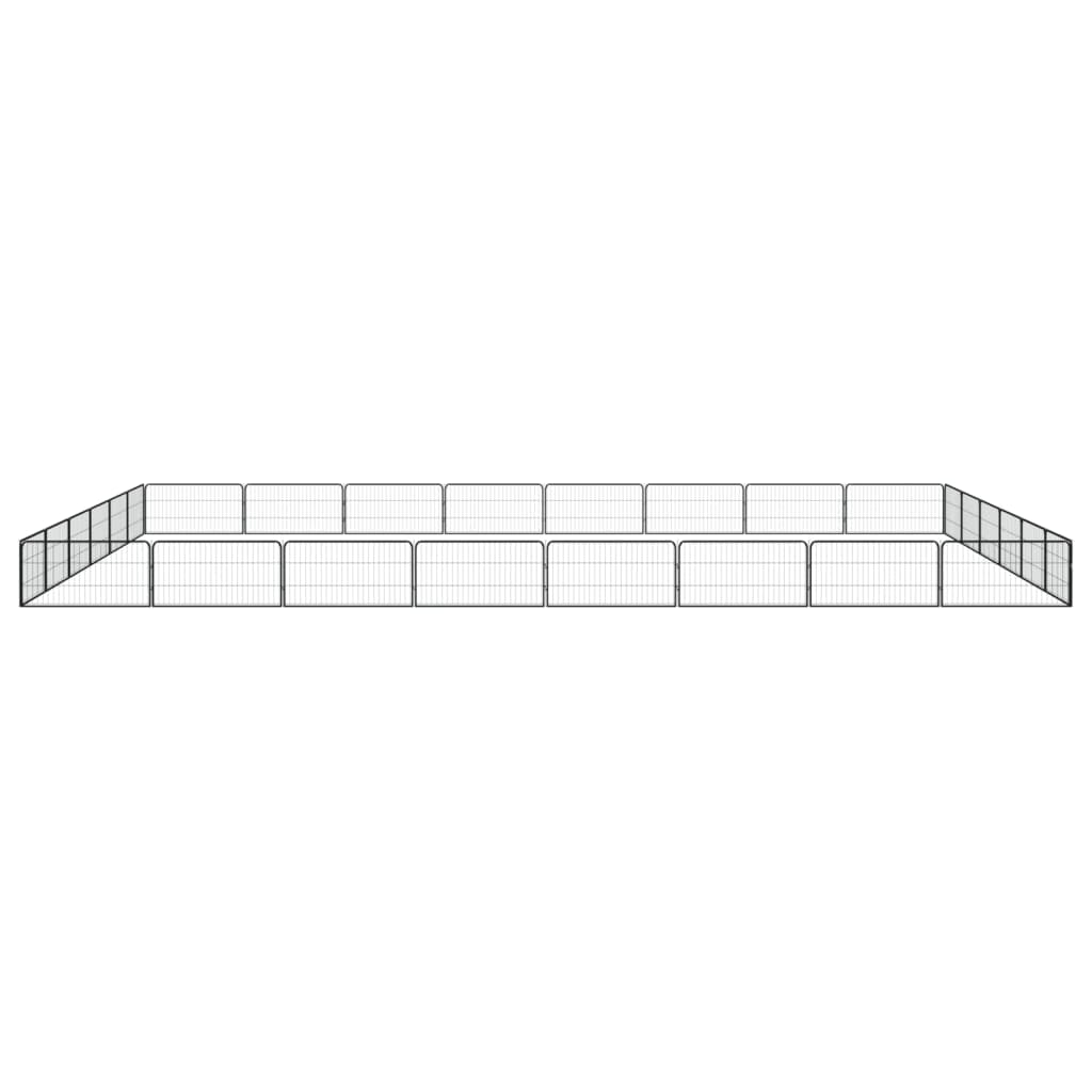 Vidaxl Dog Kennel 28 panneaux 100x50 cm en poudre - en acier noir