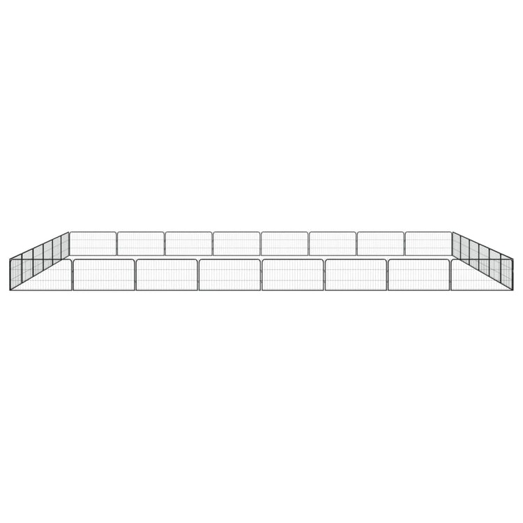 Vidaxl Dog Kennel 28 panneaux 100x50 cm en poudre - en acier noir