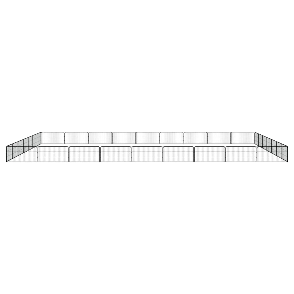 Vidaxl Dog Kennel 32 panneaux 100x50 cm en poudre et en acier recouvert de noir