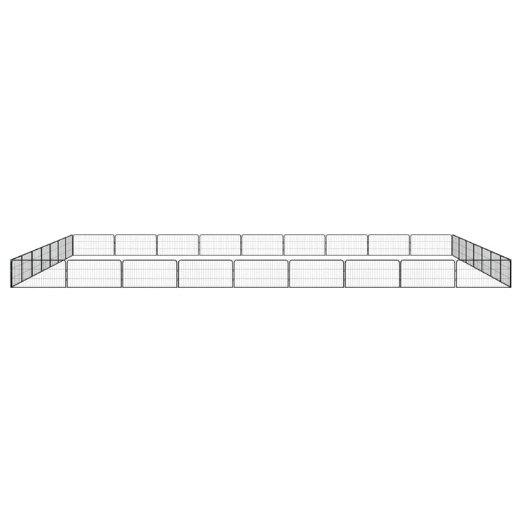 Vidaxl Dog Kennel 32 panneaux 100x50 cm en poudre et en acier recouvert de noir