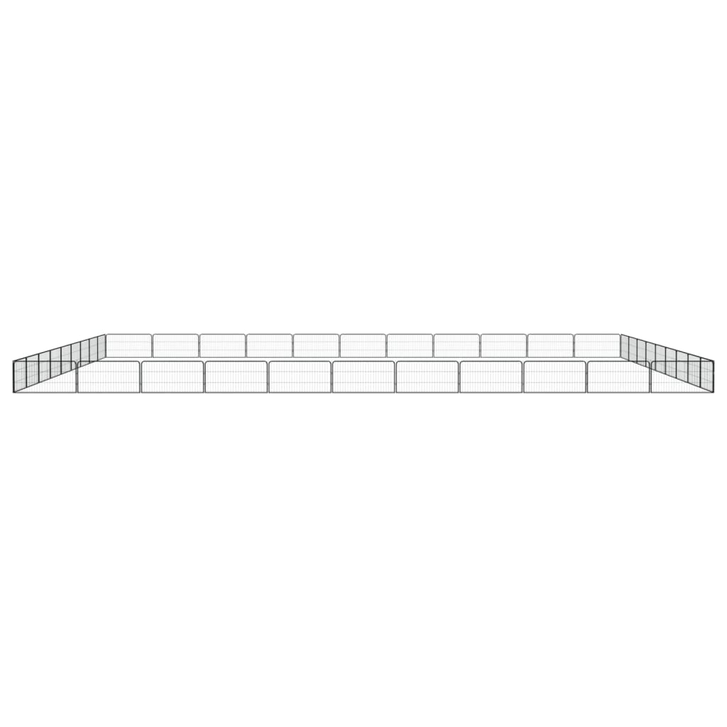 Vidaxl chien Kennel 40 panneaux 100x50 cm en poudre - en acier noir