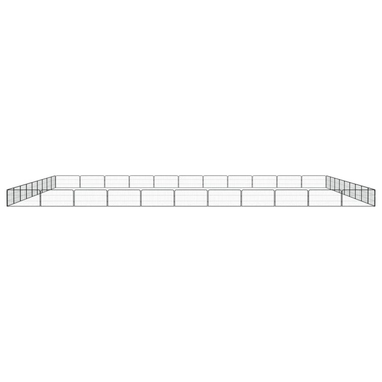 Vidaxl chien Kennel 40 panneaux 100x50 cm en poudre - en acier noir