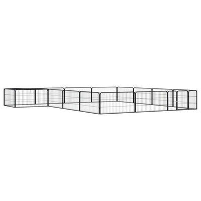 Vidaxl Dog Kennel 16 panneaux 100x50 cm en poudre - en acier noir