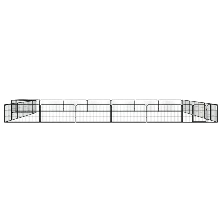 Vidaxl Dog Kennel 28 panneaux 100x50 cm en poudre - en acier noir