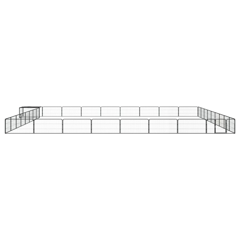 Vidaxl Dog Kennel 36 panneaux 100x50 cm en poudre - en acier noir