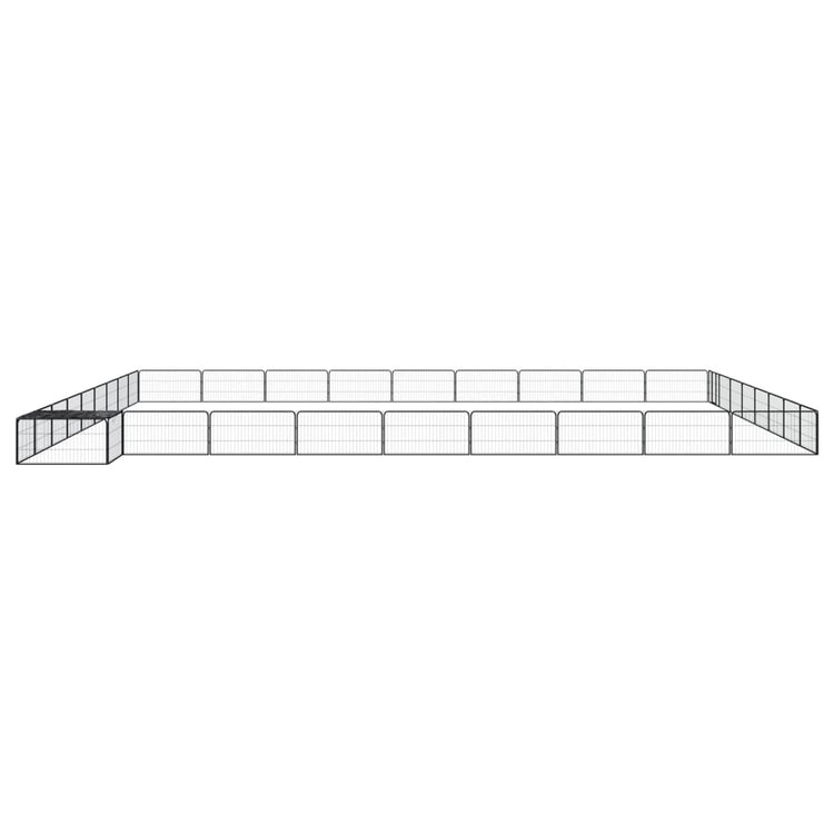 Vidaxl Dog Kennel 36 panneaux 100x50 cm en poudre - en acier noir