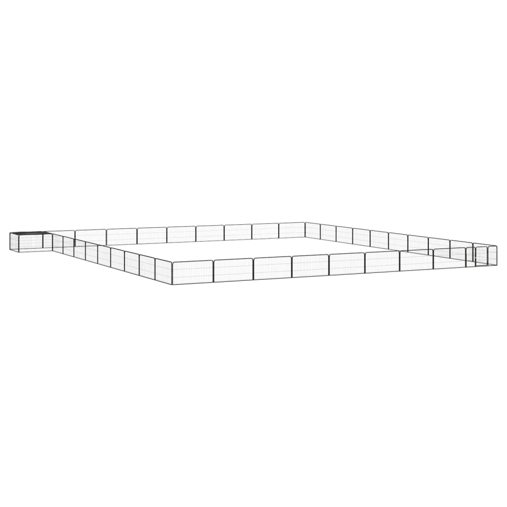 Vidaxl chien Kennel 40 panneaux 100x50 cm en poudre - en acier noir