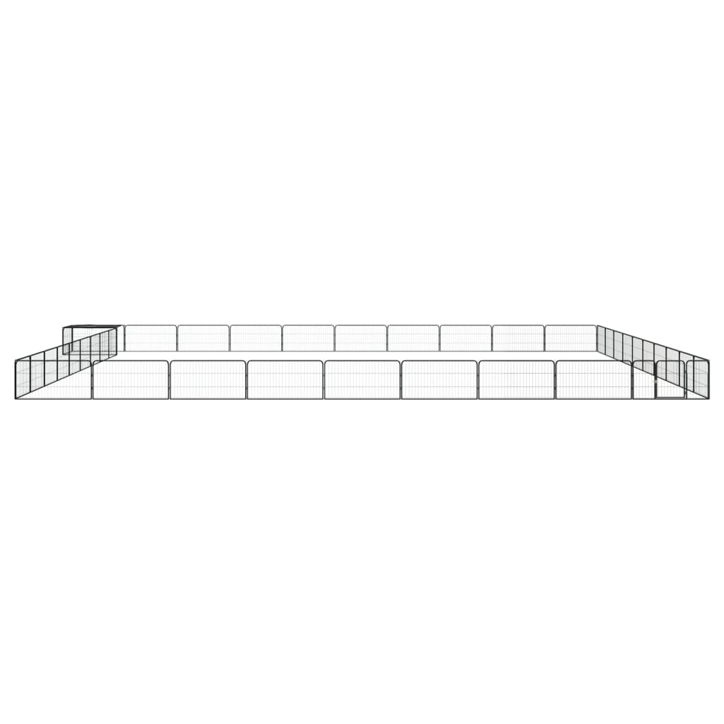 Vidaxl chien Kennel 40 panneaux 100x50 cm en poudre - en acier noir