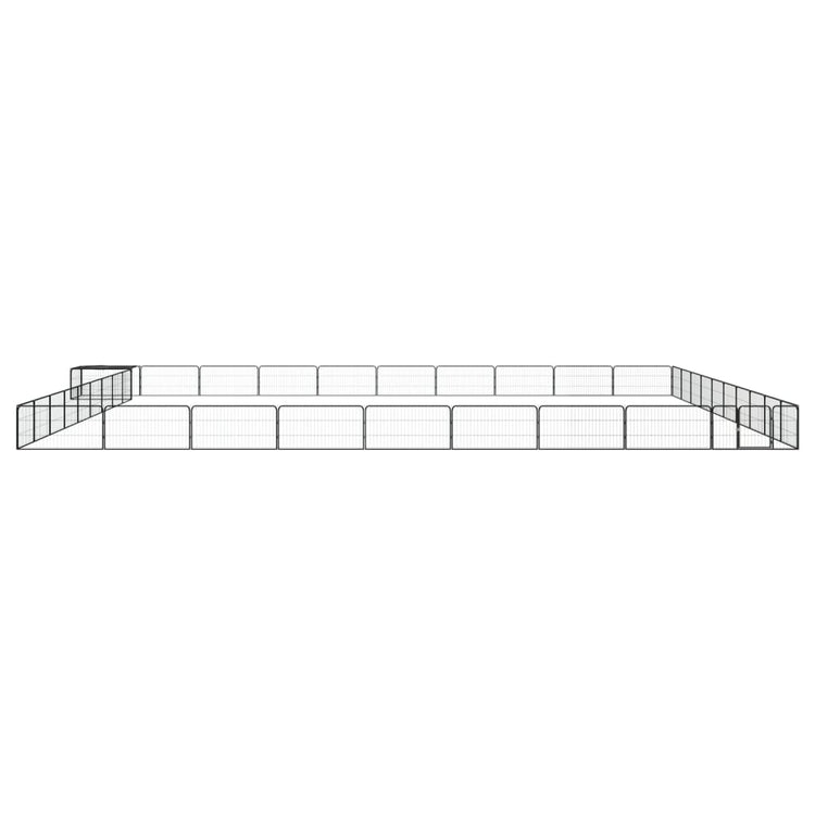 Vidaxl chien Kennel 40 panneaux 100x50 cm en poudre - en acier noir