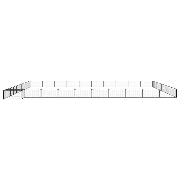 Vidaxl chien Kennel 40 panneaux 100x50 cm en poudre - en acier noir