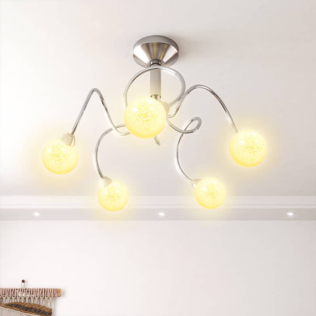 Vidaxl plafond avec des boules en verre autour de 5xg9