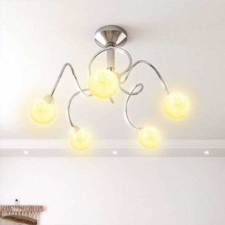 Vidaxl plafond avec des boules en verre autour de 5xg9