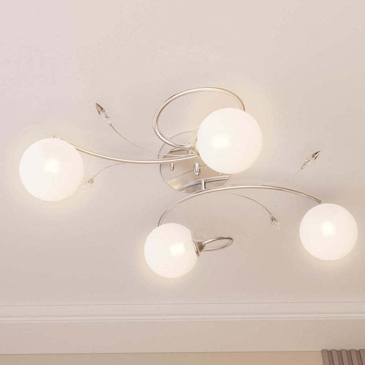 Vidaxl plafond avec des boules en verre autour de 4xg9