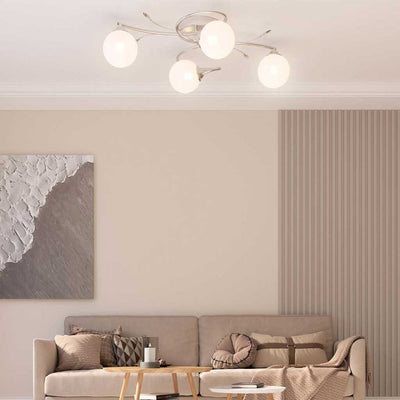 Vidaxl plafond avec des boules en verre autour de 4xg9