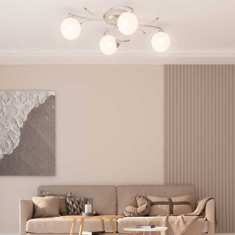 Vidaxl plafond avec des boules en verre autour de 4xg9