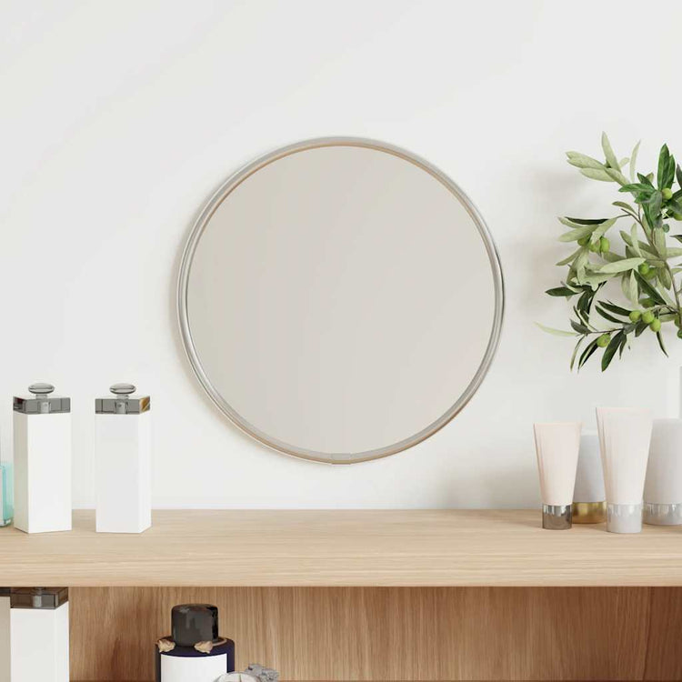 Miroir mural vidaxl autour de Ø20 cm en argent couleur