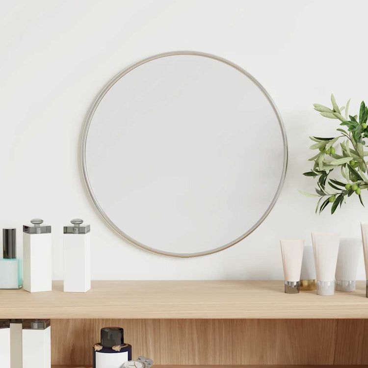 Miroir mural vidaxl autour de Ø30 cm en argent couleur