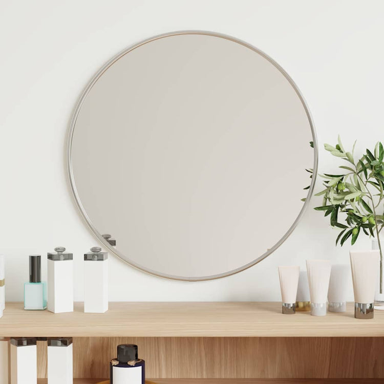 Miroir mural vidaxl rond Ø40 cm en argent couleur