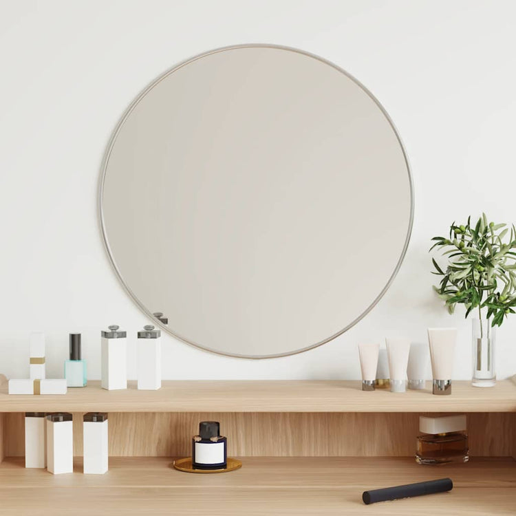 Miroir mural vidaxl rond Ø50 cm en argent couleur