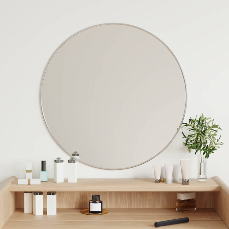 Miroir mural vidaxl rond Ø60 cm en argent couleur