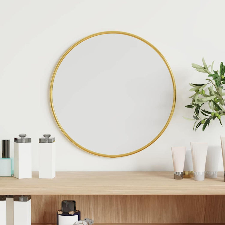 Miroir mural vidaxl autour de Ø30 cm de couleur or