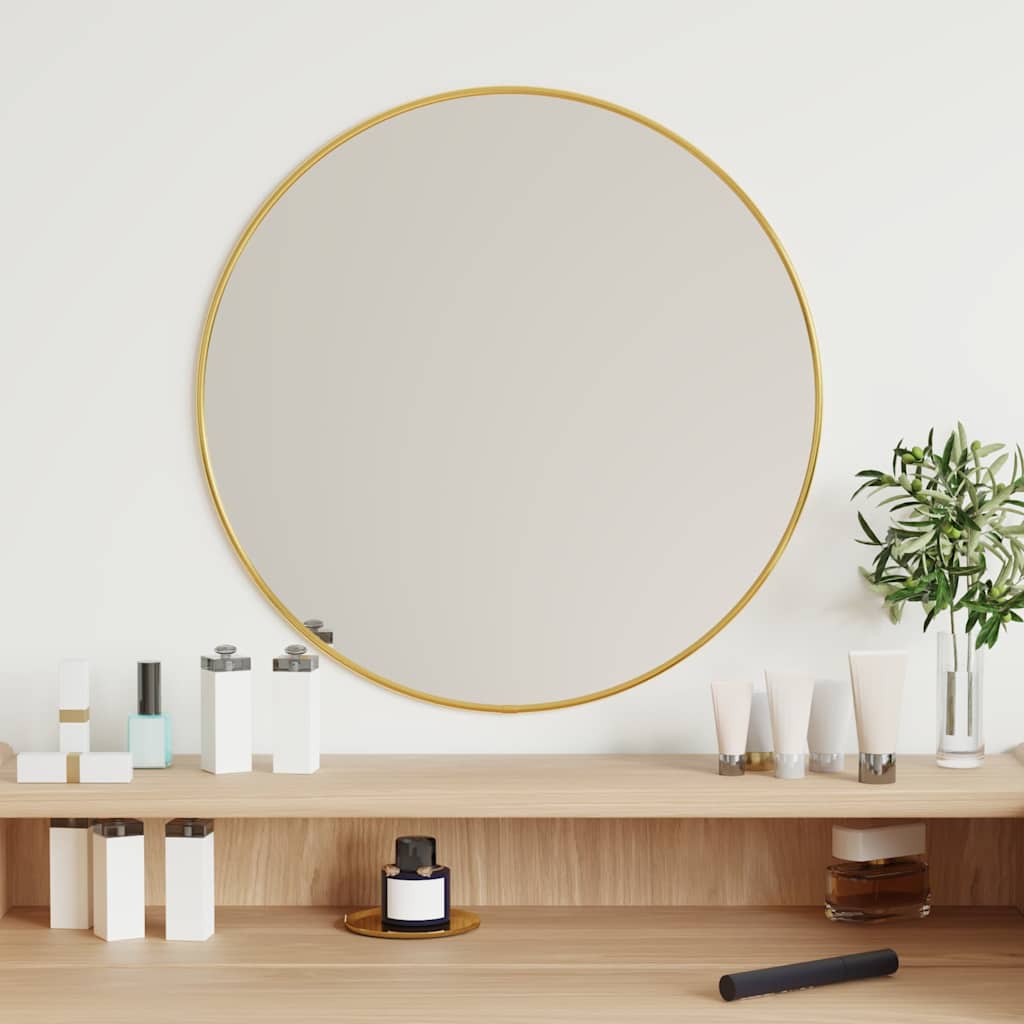 Miroir mural vidaxl autour de Ø50 cm de couleur or